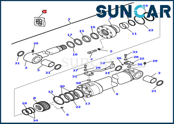 satın al PC75R-2 PC95R-2 Komatsu 707-99-25700 7079925700 Ekskavatör Bom Servis Kiti Silindir Conta Kitleri online manufacture