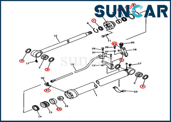 satın al Kova Tamir Conta Kiti 20X-63-02030 20X6302030 PC80-3 PC80LC-3 Modelleri Komatsu Silindir Conta Kiti online manufacture