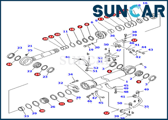 satın al PC800SE-8 PC800-8K 707-99-78780 7079978780 Kova Conta Tamir Takımı Komatsu Hidrolik Silindir online manufacture