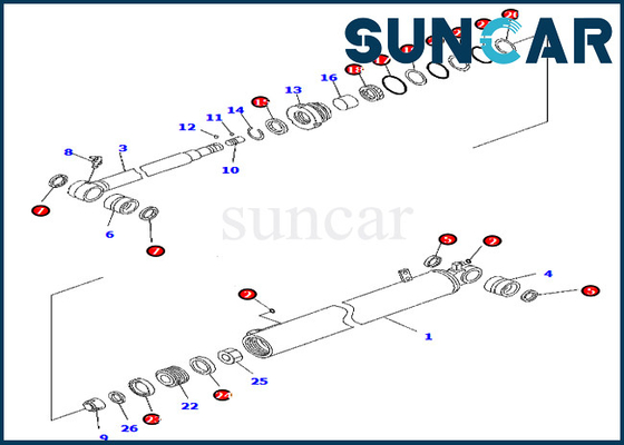 satın al 707-98-41350 7079841350 Bom Dönüş Silindiri Tamir Contası Kiti Komatsu PC88MR-8 PW98MR-8 için Uyar online manufacture