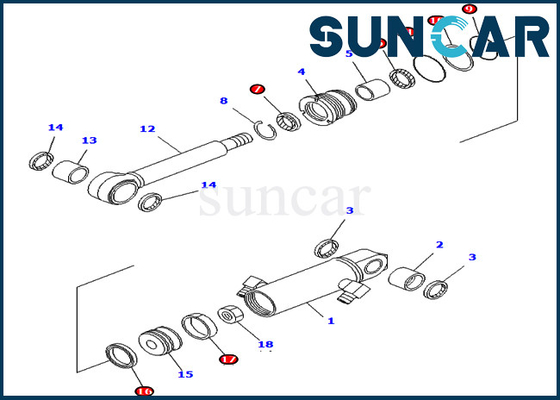 satın al PC01-1 PC03-2 Komatsu 707-99-02010 Bıçak Silindir Servis Kiti 7079902010 Ekskavatör Tamir Takımları online manufacture