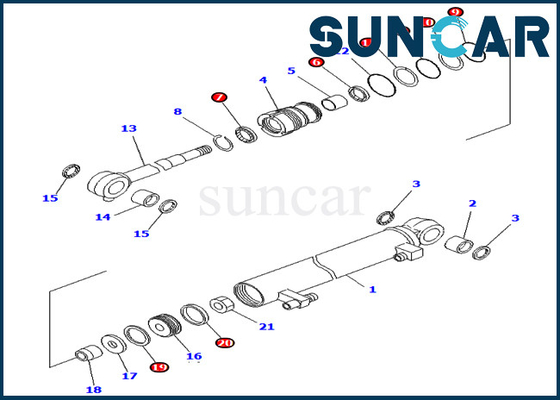 satın al Ekskavatör Sızdırmazlık Kiti 707-98-03030 7079803030 PC02-1 Komatsu Bom Silindir Contası Tamir Takımları online manufacture