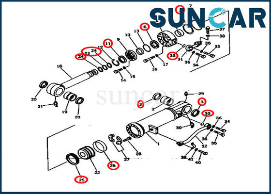 satın al SUNCAR Conta Değiştirme Kiti 707-99-64405 7079964405 D275A-2 Komatsu için online manufacture