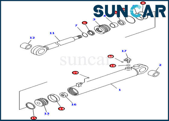 satın al D37EX-21 Komatsu Hidrolik Silindir Yenileme Kitleri 707-98-24720 online manufacture