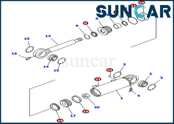 satın al 707-98-24710 7079824710 D39EX-21 D39PX-21 için Tilt Komatsu Hidrolik Silindir Conta Kitleri online manufacture