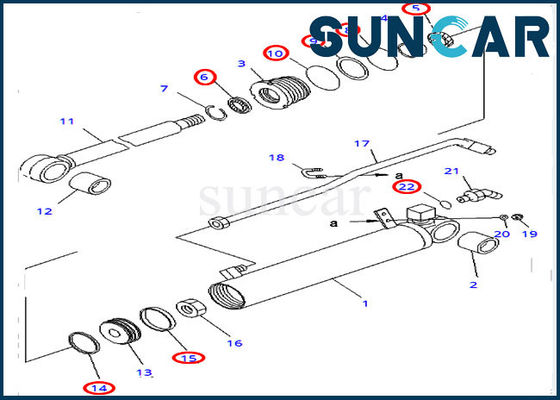 satın al 707-98-23080 Buldozer D31E-20 D31P-20 Komatsu için Kırpma Silindir Tamir Contası Kiti online manufacture