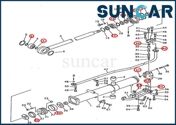 satın al D355A-3-5 Komatsu Contaları 195-63-05120 Paletli Dozer Kaldırma Silindiri Contası Tamir Takımı online manufacture