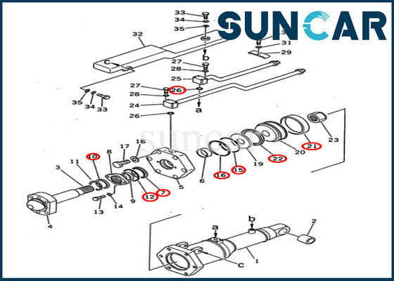 satın al 195-63-05130 1956305130 Yatırma Silindiri Servis Kiti D355A-5 Komatsu Tamir Contası Kiti online manufacture