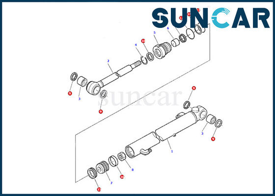satın al 878000377 Kol Silindir Conta Kitleri Komatsu Servis Kiti PC07-2 Modeli Onarım Yağ Keçesi Conta Kiti online manufacture