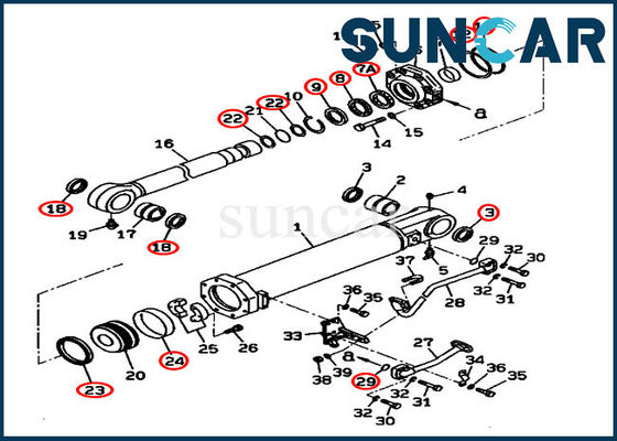 satın al 707-99-74110 7079974110 Komatsu D375A-3D Buldozer için Ripper Tilt Silindir Conta Kitleri online manufacture