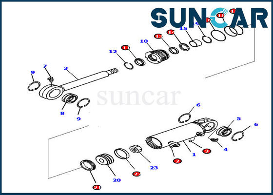 satın al D31EX-22 Komatsu Parçaları 707-99-24650 Buldozer Servis Kiti Yatırma Silindiri Sızdırmazlık Kiti online manufacture