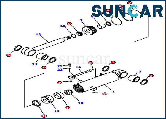 satın al D41E6T Komatsu 7079841060 Ripper Yağ Keçesi Kitleri Buldozer İç Parçaları İçin Silindir Tamir Takımı online manufacture