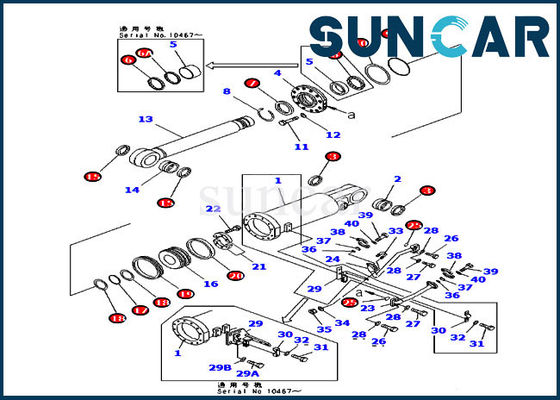 satın al 707-98-84010 Hidrolik Tamir Conta Takımları Komatsu Ripper Yatırma Silindiri Değiştirme Kiti online manufacture