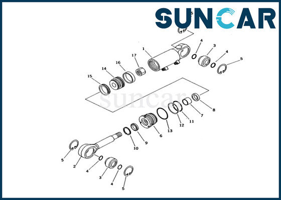 satın al 707-98-12410 Bıçak Kaldırma Silindiri Conta Takımı Hidrolik Silindir Tamir Parçaları PC12UU-2 Ekskavatöre Uyar online manufacture