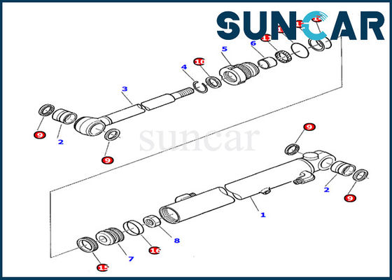 satın al 878000203 Komatsu PC20-7 Ekskavatör Yağ Sızdırmazlık Contası Onarımı için Kol Silindir Conta Kitleri online manufacture