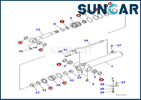 satın al 707-98-14460 Komatsu PC12UU-2 Ekskavatör Yağ Keçesi Servis Kiti için Kol Silindir Conta Kiti online manufacture