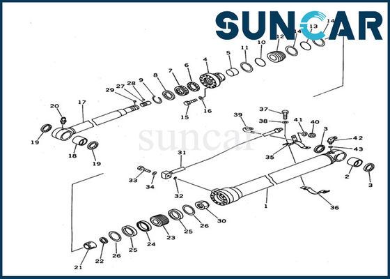 satın al 707-99-36620 Ekskavatör Kolu Silindir Conta Kitleri Komatsu PC100N-6 Silindir Komplesi İç Parçaları online manufacture