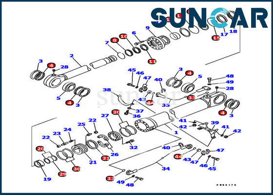 satın al Komatsu 707-99-78630 Kova Silindir Conta Kiti Servis Kiti PC1000-1 Ekskavatör Paketleme Kiti online manufacture