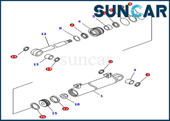 satın al Kaldırma Silindiri Conta Kiti 707-98-34580 Komatsu Güç Açısı Elektrikli Tilt Dozer için Yedek Kitler online manufacture