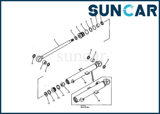 satın al 707-00-50310 PC05-1 Ekskavatör Değiştirme Servis Kiti için Komatsu Bom Silindir Conta Kiti online manufacture