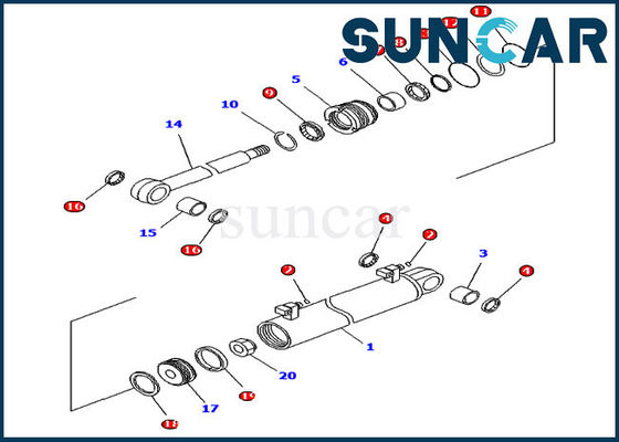 satın al Paletli Dozer Komatsu 707-99-34630 Kaldırma Tamir Conta Kiti D61EX-15EO Silindir Yedek Parçaları online manufacture