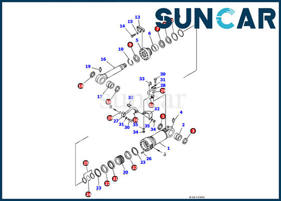 satın al 707-99-44290 Komatsu PC128US-2-A Ekskavatör için Bıçak Silindir Servis Kiti Silindir Tamir Conta Kiti online manufacture
