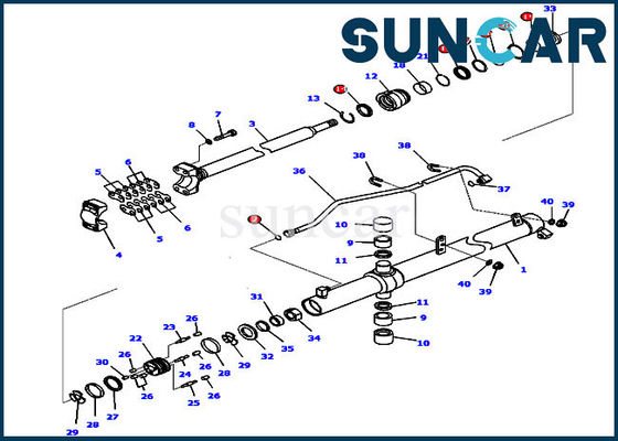 satın al ISO9001 Conta Kiti 707-99-27110 D65WX-16 Komatsu Servis Parçaları için Kaldırma Silindiri Tamir Sızdırmazlık Kiti online manufacture