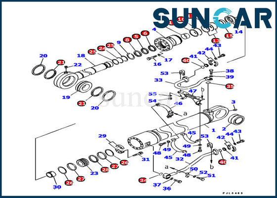 satın al Komatsu Conta Kiti 707-99-77190 PC1250LC-8 Ekskavatör İç Onarım için Kova Silindir Servis Kiti Parçaları online manufacture