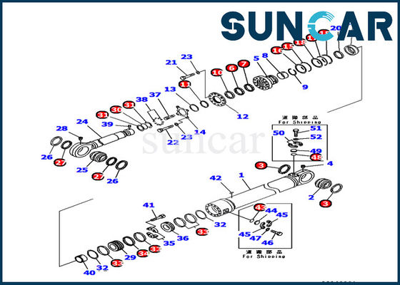satın al 707-99-89270 Yağ Direnci Komatsu Sızdırmazlık Kiti PC1250-7 Ekskavatör Kolu Silindir Servis Kiti online manufacture