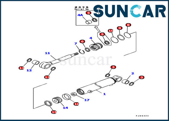 satın al 707-98-11310 Bom Dönüş Hidrolik Silindir Servis Kiti Komatsu PC12R-8 Silindir Tamir Conta Takımları online manufacture