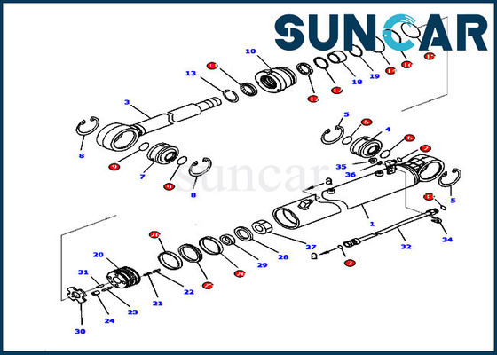 satın al 707-99-36720 Dozer Bıçağı Açı Silindir Conta Tamir Takımı D65EX-16 D65PX-16 Komatsu'ya Uyar online manufacture
