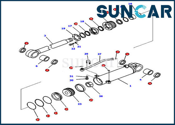 satın al 707-99-42310 Ripper Lift Hidrolik Silindir D65EX-16 Komatsu İç Parçaları İçin Tamir Contası Kiti online manufacture