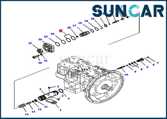 satın al 708-2L-45240 PC210-10 PC210LC-10 Komatsu İç Parçaları için Ana Pompa Conta Halkası online manufacture