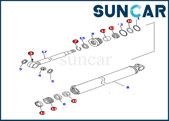 satın al 707-98-35330 Komatsu RLG Silindir Conta Kiti PC130F-7 Ekskavatör Silindir İç Servis Kiti online manufacture