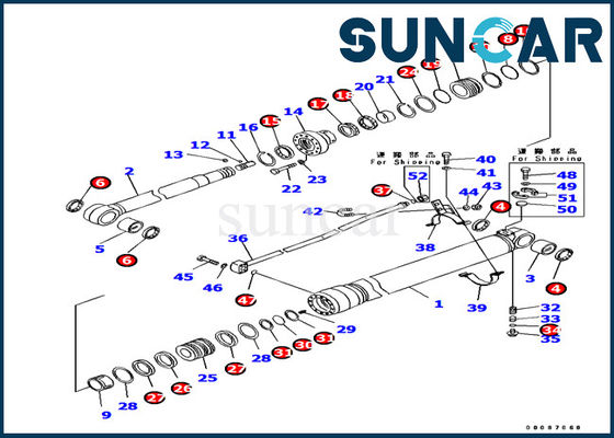 satın al 707-99-38820 Komatsu PC138US-8 Ekskavatör İç Parçaları Kol Silindir Conta Takımı Makine Tamir Takımı online manufacture