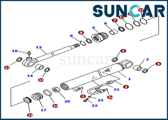 satın al 707-98-04700 Kova Silindir Conta Takımı Komatsu PC18MR-2 PC14R-3 Ekskavatör İç Servis Takımı online manufacture