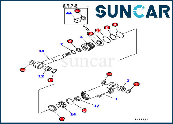 satın al 707-98-12650 Komatsu Bıçak Silindiri Servis Kiti PC15MR-1 Ekskavatör Değiştirme Conta Kitine Uyar online manufacture