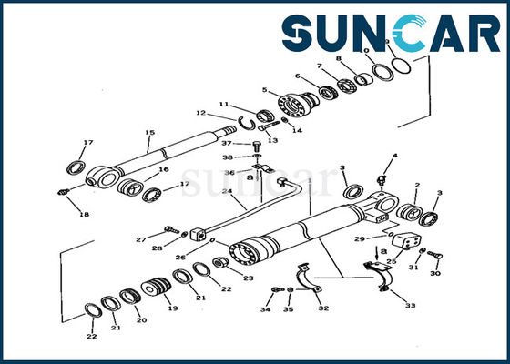 satın al 707-98-37110 Hidrolik Silindir Sızdırmazlık Kiti Komatsu PC150-5 İç Parçalar Kova Silindir Servis Kiti online manufacture