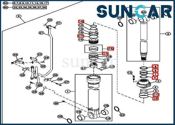 satın al 4S00715 Bom Silindiri Servis Kiti John Deere 240DLC 250GLC Ekskavatör Değiştirme Conta Takımı online manufacture