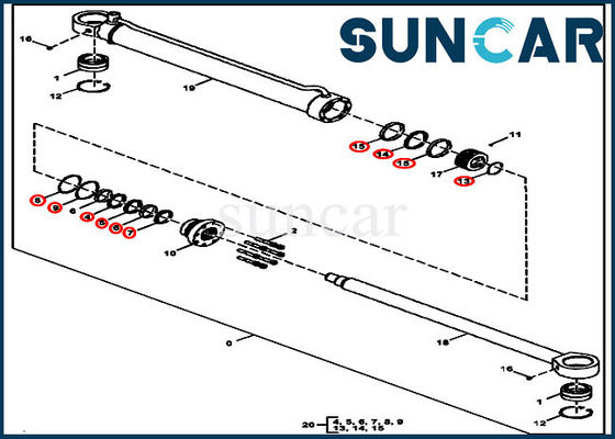 satın al AT383285 300GLC 240DLC Deere için Ekskavatör Hidrolik Başparmak Kiti Silindir Servis Kiti online manufacture