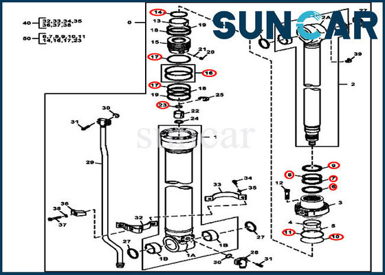 satın al 4S00847 Kol Conta Takımı Ekskavatör Tamir Takımı 120D 135D 130G John Deere Silindir 9288686G online manufacture
