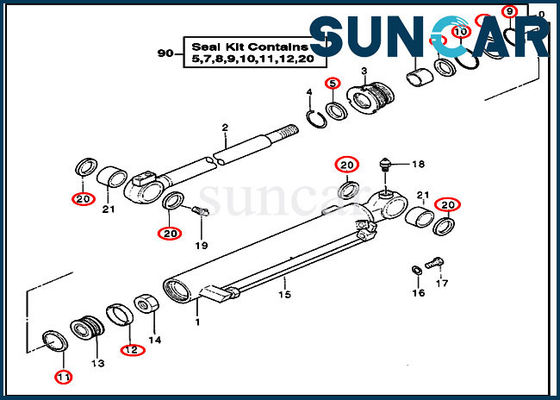 satın al 4355825 DEERE Servis Kiti Hidrolik Keçe Tamir Takımları Ekskavatör Silindir Bıçağı Parçalarına Uyar online manufacture