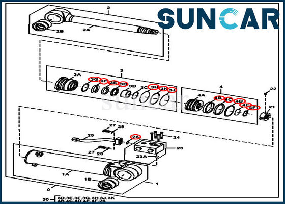 satın al 4669900 Hidrolik Bıçak Silindir Conta Tamir Takımı 220DW 190GW Deere İnşaat Makinalarına Uyar online manufacture