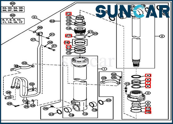 satın al 225DLC John Deere Bileşenleri 4654421 Ekskavatör Bomu Hidrolik Silindir Servis Kiti online manufacture