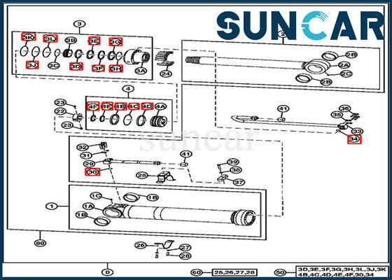 satın al 220DW Ekskavatör Tamir Takımı 4669895 John Deere Konumlandırma Silindir Conta Takımı online manufacture