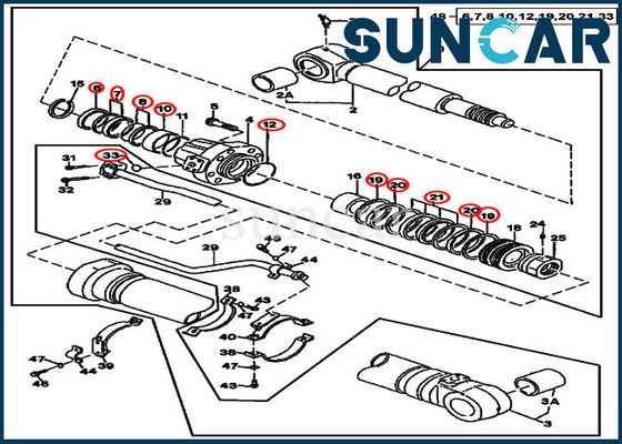 satın al John Deere 230LCR 200CLC 790ELC Ekipman Modelleri için Kol Silindir Conta Kiti 9178284 online manufacture