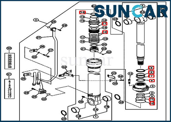 satın al Bom Tamir Conta Takımı 4639936, 270CLC 2554 John Deere Yedek Servis Parçalarına Uyar online manufacture