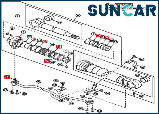 satın al AT264437 200LC 2054 270LC John Deere Parçaları için Hidrolik Silindir Kiti Bom Conta Kiti online manufacture