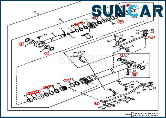 satın al 4640118 Dipper Stick Kol Sızdırmazlık Kiti John Deere 350GLC 370C 350DLC Ekskavatör Modellerine Uyar online manufacture