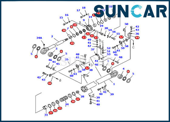satın al 707-99-77210 Kova Silindir Conta Takımı Komatsu Ekskavatör PC1600-1 Tamir Takımı hidrolik iç servis takımı online manufacture